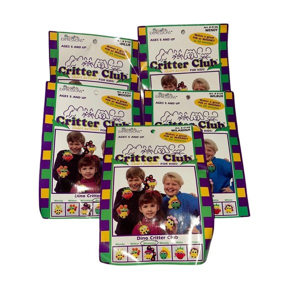 NIP Creative Expressions Critter Club for Kids Craft Activity Set 5 Characters - Picture 1 of 7